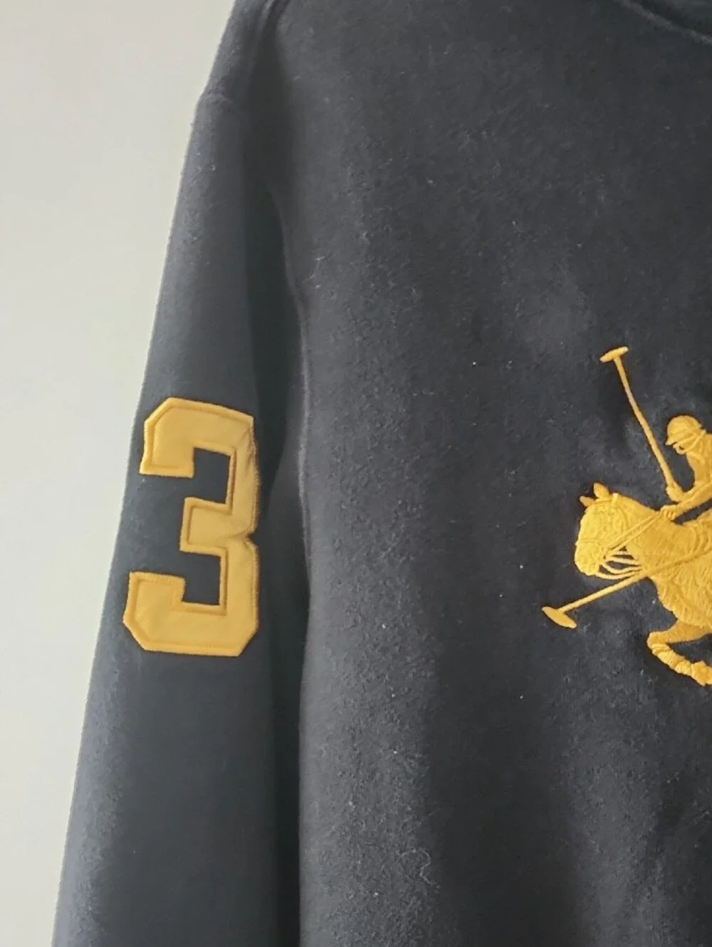 Polo Ralph Lauren Triple-Pony Fleece Hoodie Black Gold Men Sz Small Luxury Gem
